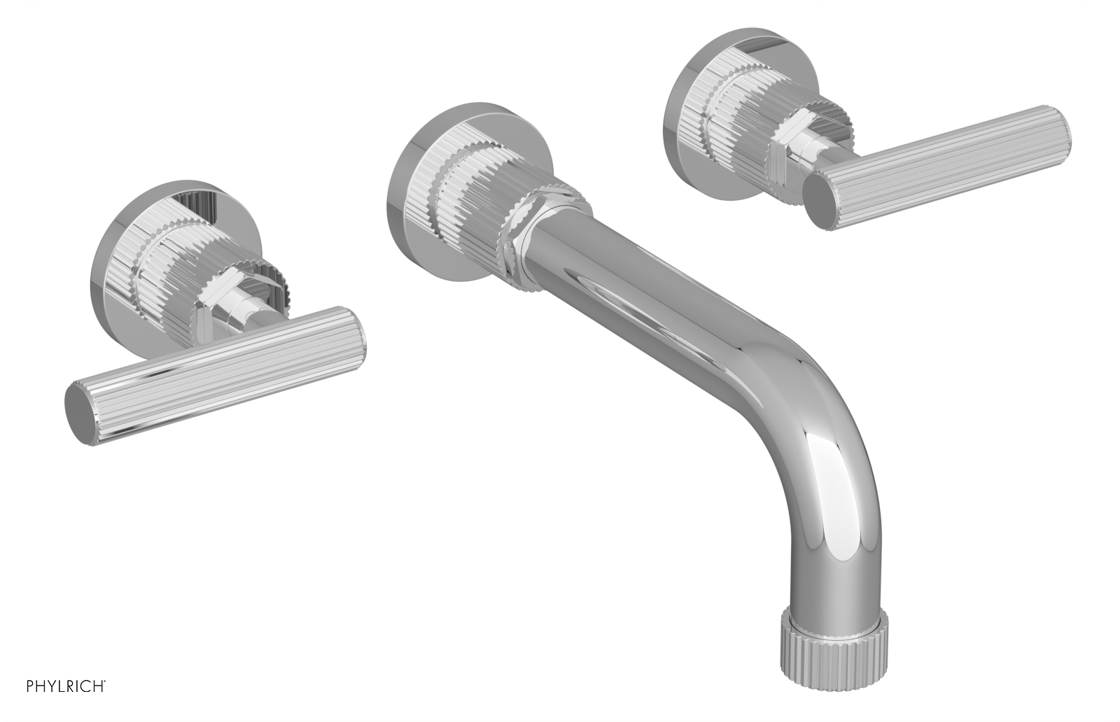 DUSTRIE Wall Lavatory Set - 7 5/8" Spout - Lever Handle - Grooved 370-12