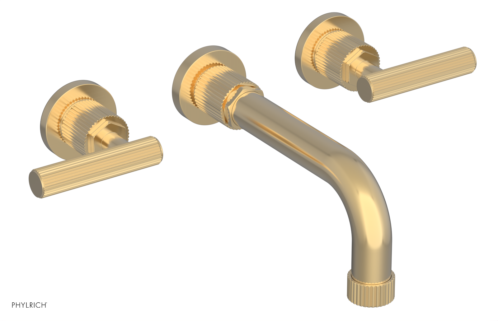 DUSTRIE Wall Lavatory Set - 7 5/8" Spout - Lever Handle - Grooved 370-12