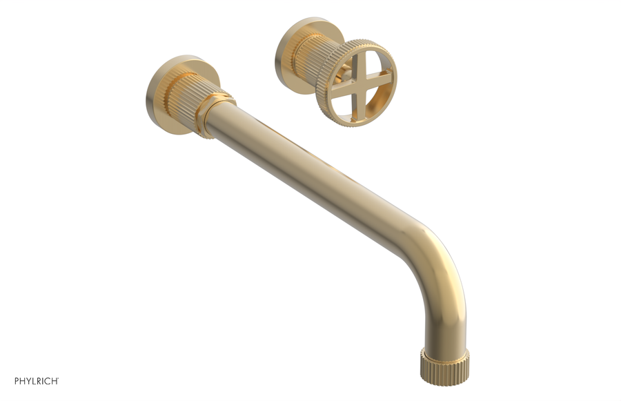 DUSTRIE Single Handle Wall Lavatory Set - 12" Spout - Grooved 370-15-12