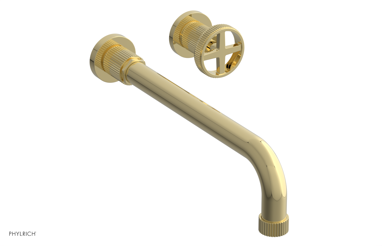 DUSTRIE Single Handle Wall Lavatory Set - 12" Spout - Grooved 370-15-12