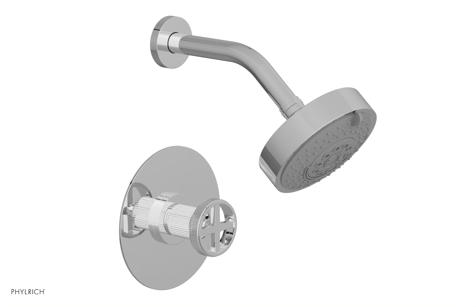 DUSTRIE - Pressure Balance Shower Set - Cross Handle - Grooved 370-21