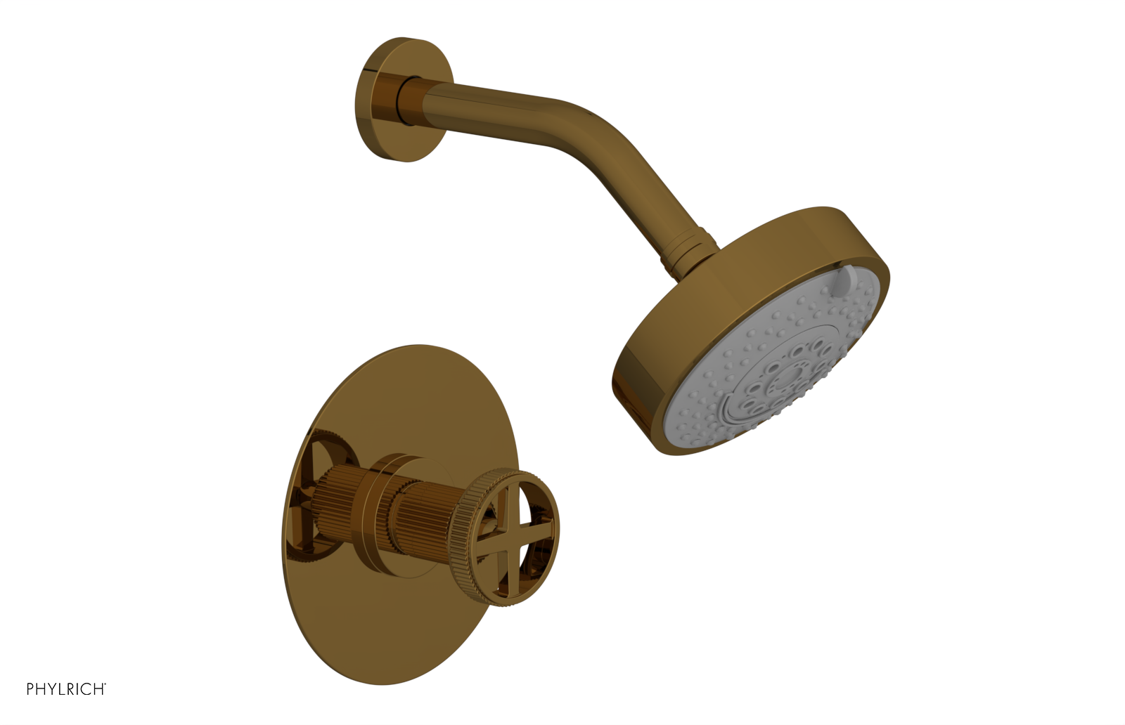 DUSTRIE - Pressure Balance Shower Set - Cross Handle - Grooved 370-21