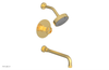 DUSTRIE - Pressure Balance Tub & Shower Set - 12" Spout -  Cross Handle - Grooved 370-26-12