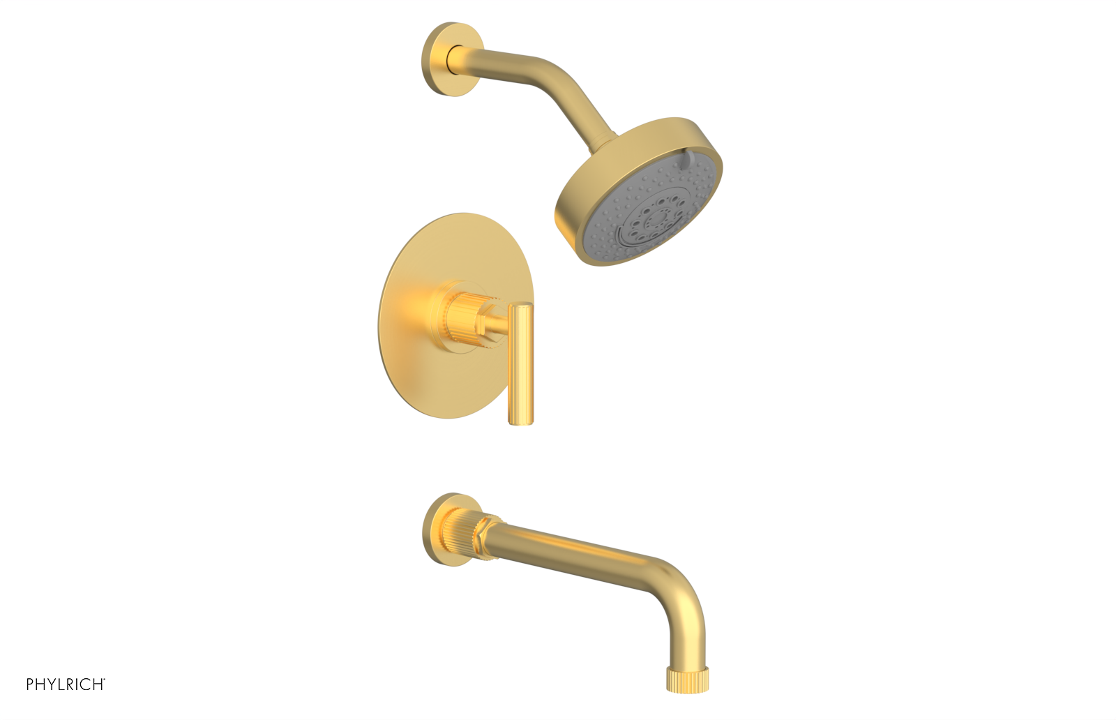 DUSTRIE - Pressure Balance Tub & Shower Set - 10" Spout -  Lever Handle - Grooved 370-27-10