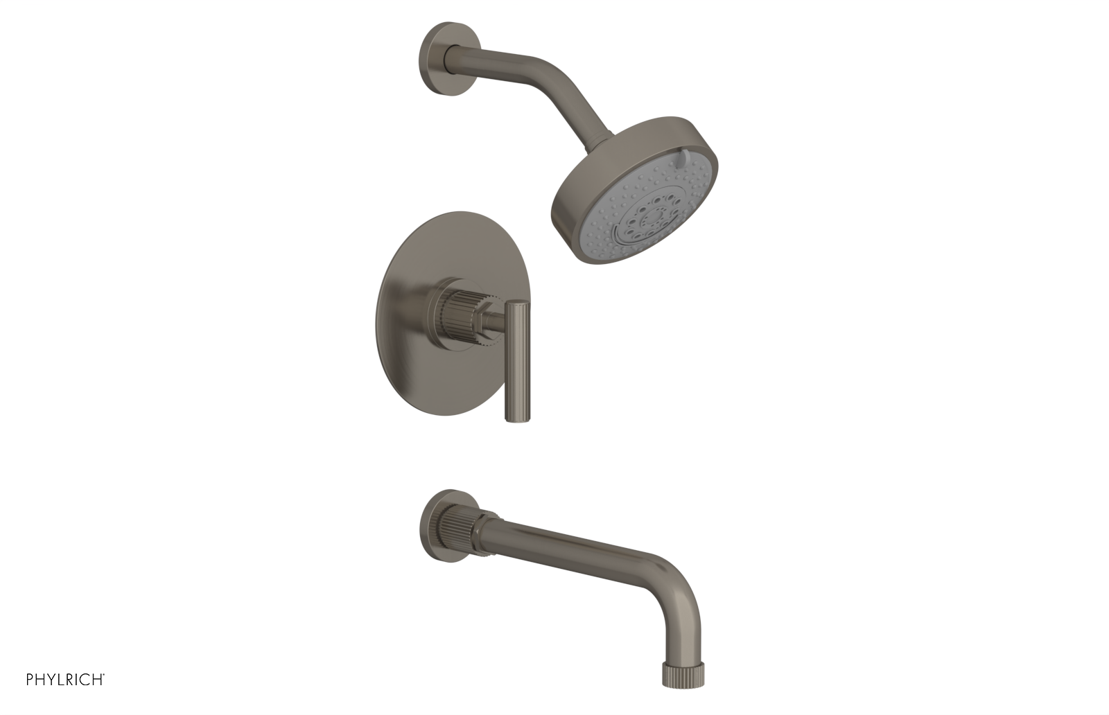 DUSTRIE - Pressure Balance Tub & Shower Set - 10" Spout -  Lever Handle - Grooved 370-27-10