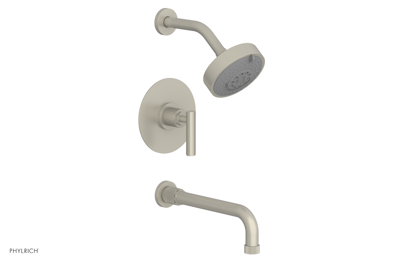 DUSTRIE - Pressure Balance Tub & Shower Set - 10" Spout -  Lever Handle - Grooved 370-27-10