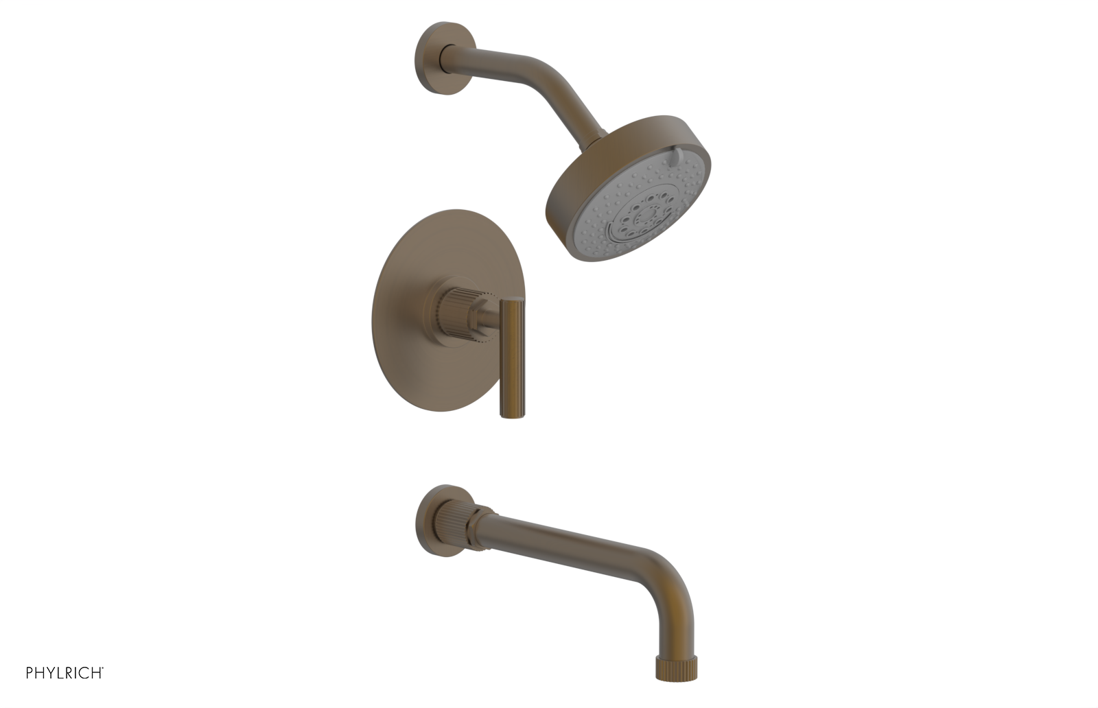 DUSTRIE - Pressure Balance Tub & Shower Set - 10" Spout -  Lever Handle - Grooved 370-27-10