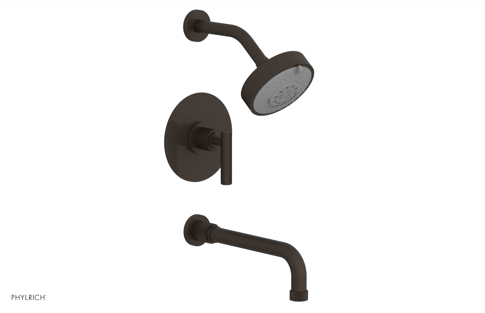 DUSTRIE - Pressure Balance Tub & Shower Set - 10" Spout -  Lever Handle - Grooved 370-27-10