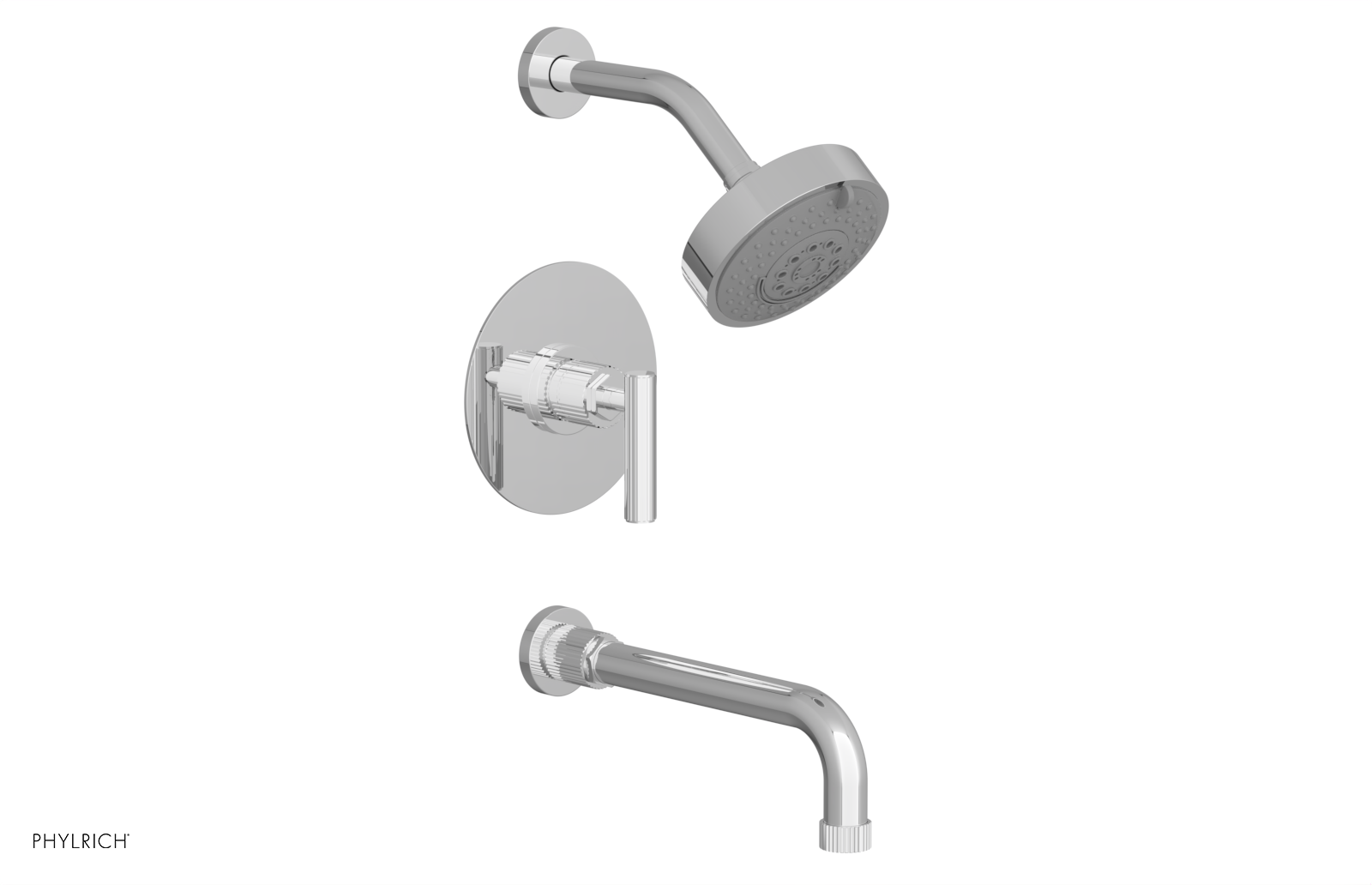 DUSTRIE - Pressure Balance Tub & Shower Set - 10" Spout -  Lever Handle - Grooved 370-27-10