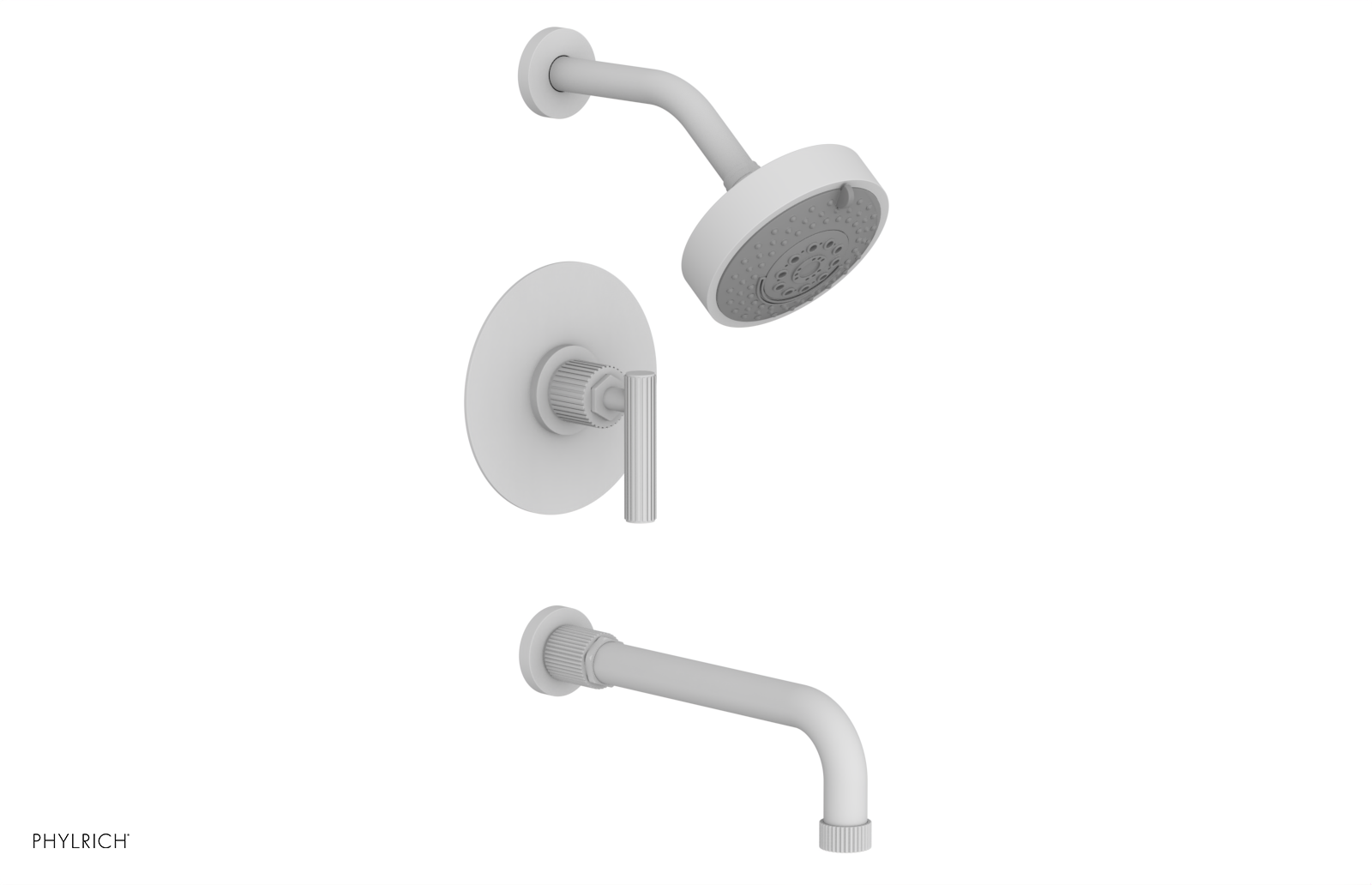 DUSTRIE - Pressure Balance Tub & Shower Set - 10" Spout -  Lever Handle - Grooved 370-27-10