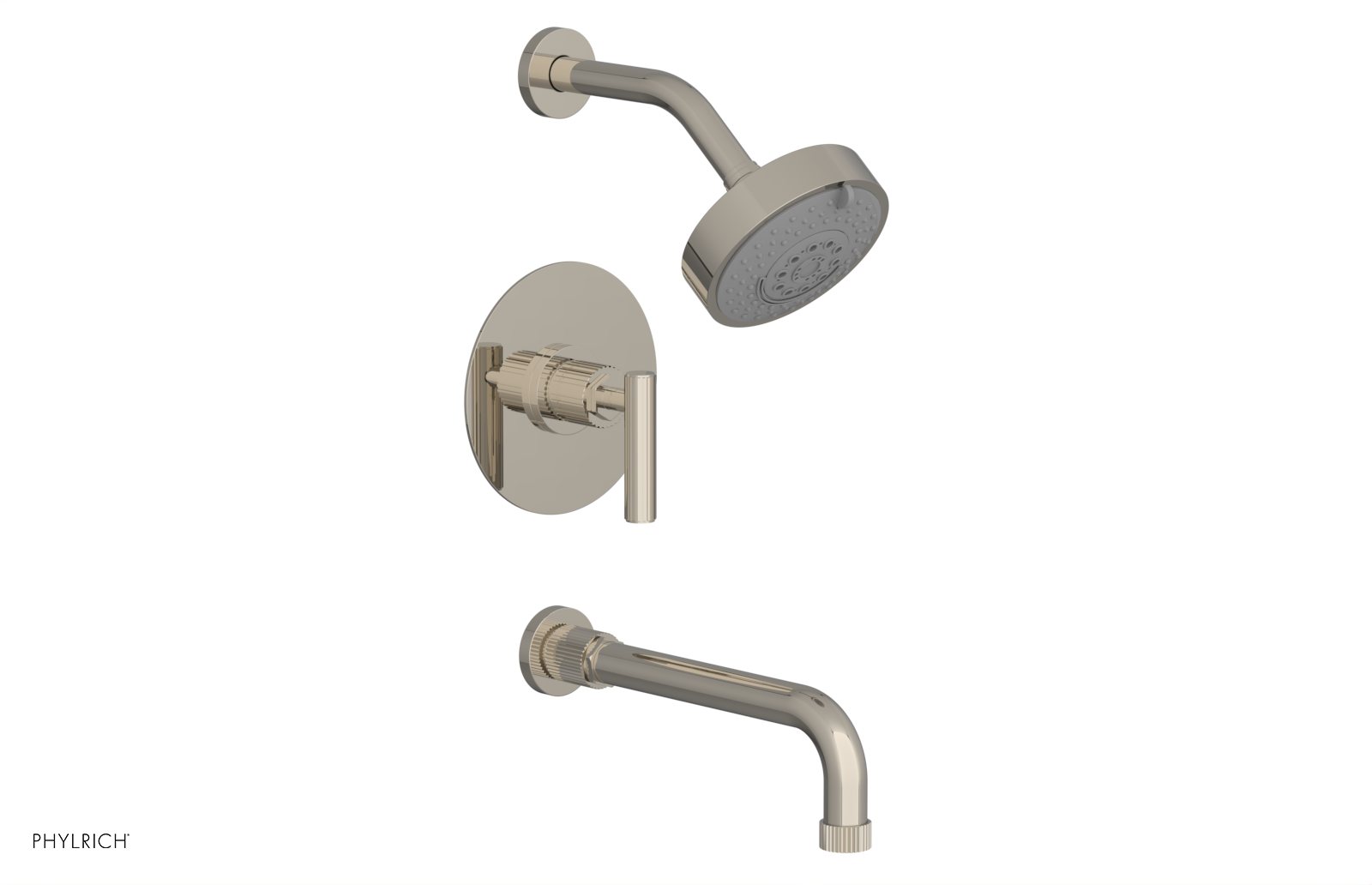 DUSTRIE - Pressure Balance Tub & Shower Set - 10" Spout -  Lever Handle - Grooved 370-27-10