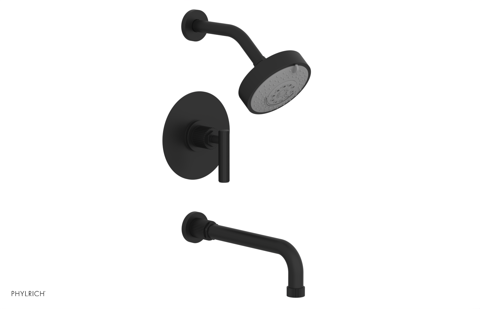 DUSTRIE - Pressure Balance Tub & Shower Set - 10" Spout -  Lever Handle - Grooved 370-27-10