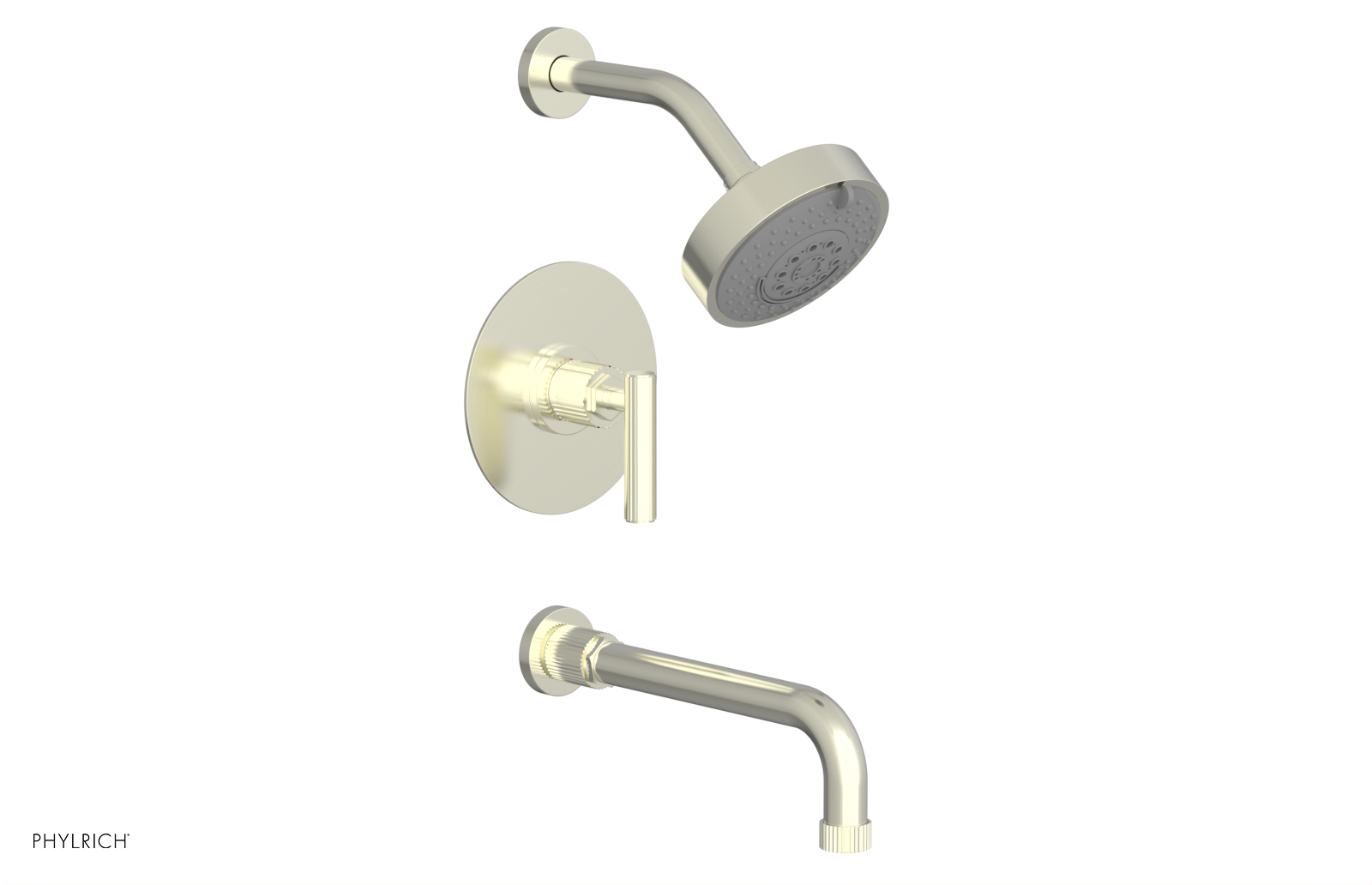 DUSTRIE - Pressure Balance Tub & Shower Set - 10" Spout -  Lever Handle - Grooved 370-27-10