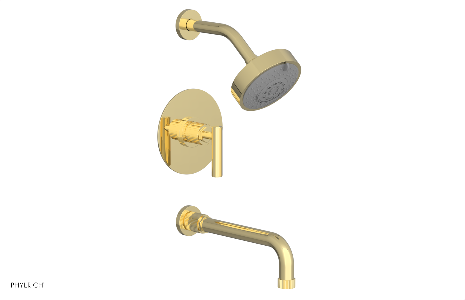 DUSTRIE - Pressure Balance Tub & Shower Set - 10" Spout -  Lever Handle - Grooved 370-27-10
