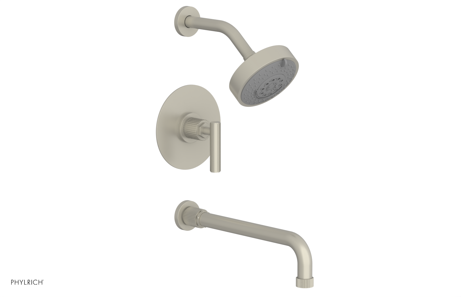 DUSTRIE - Pressure Balance Tub & Shower Set - 12" Spout -  Lever Handle - Grooved 370-27-12