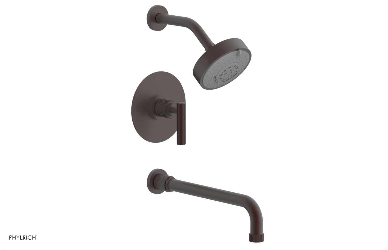 DUSTRIE - Pressure Balance Tub & Shower Set - 12" Spout -  Lever Handle - Grooved 370-27-12