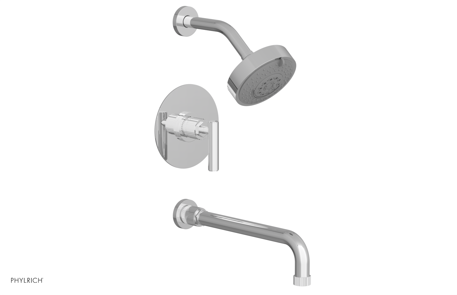 DUSTRIE - Pressure Balance Tub & Shower Set - 12" Spout -  Lever Handle - Grooved 370-27-12