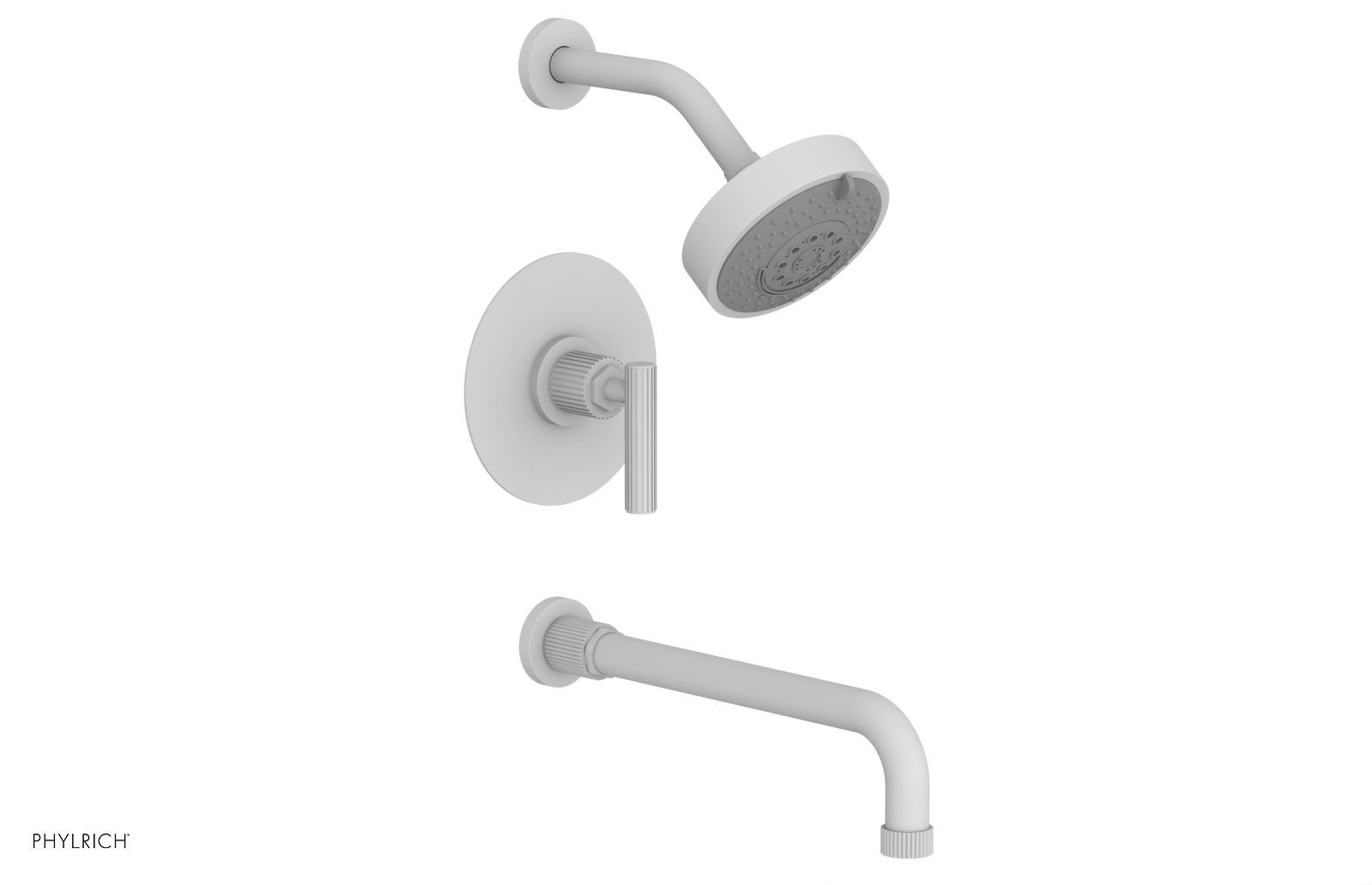 DUSTRIE - Pressure Balance Tub & Shower Set - 12" Spout -  Lever Handle - Grooved 370-27-12