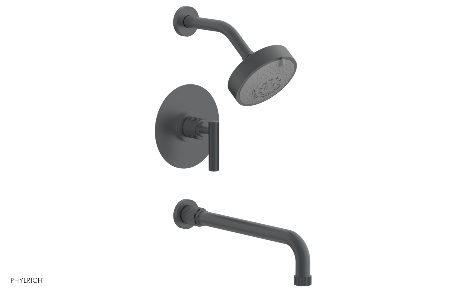 DUSTRIE - Pressure Balance Tub & Shower Set - 12" Spout -  Lever Handle - Grooved 370-27-12