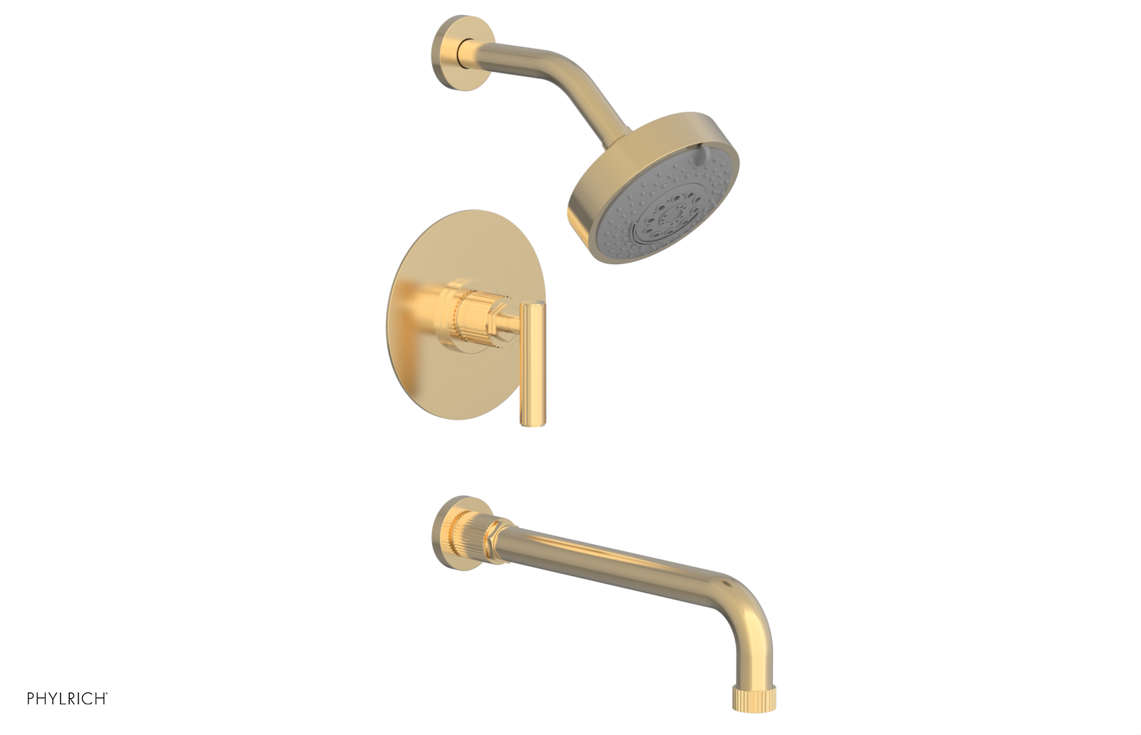 DUSTRIE - Pressure Balance Tub & Shower Set - 12" Spout -  Lever Handle - Grooved 370-27-12
