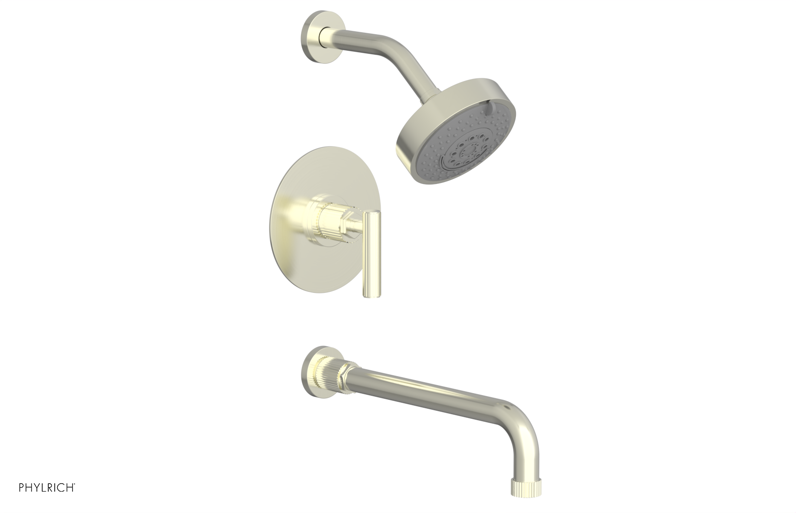 DUSTRIE - Pressure Balance Tub & Shower Set - 12" Spout -  Lever Handle - Grooved 370-27-12