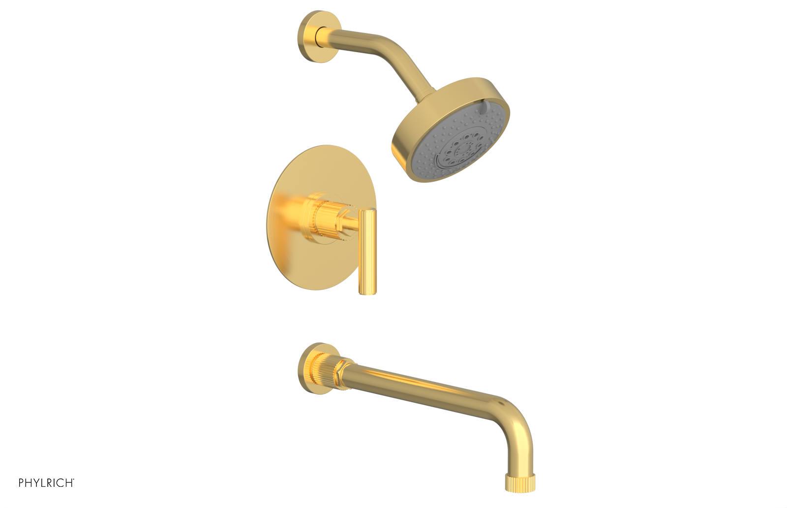 DUSTRIE - Pressure Balance Tub & Shower Set - 12" Spout -  Lever Handle - Grooved 370-27-12