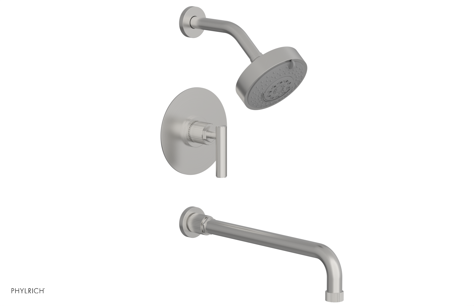 DUSTRIE - Pressure Balance Tub & Shower Set - 14" Spout -  Lever Handle - Grooved 370-27-14