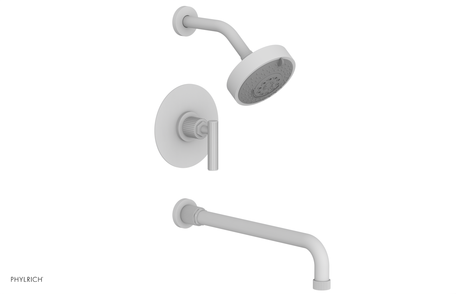 DUSTRIE - Pressure Balance Tub & Shower Set - 14" Spout -  Lever Handle - Grooved 370-27-14