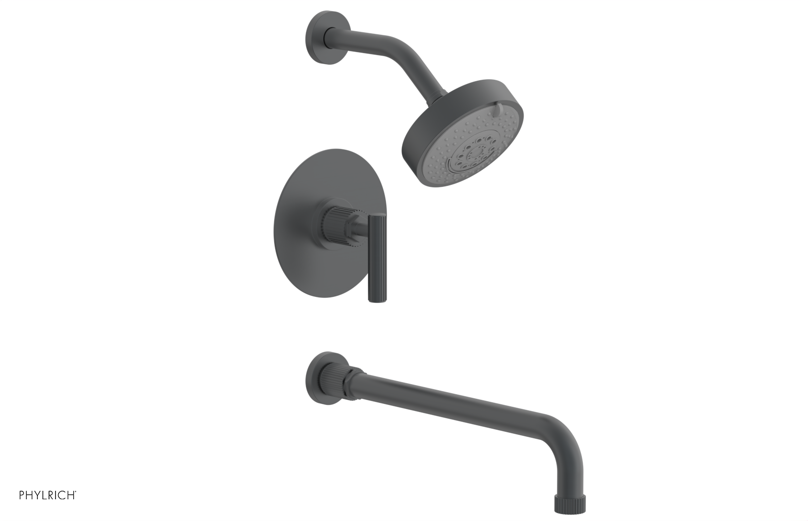 DUSTRIE - Pressure Balance Tub & Shower Set - 14" Spout -  Lever Handle - Grooved 370-27-14
