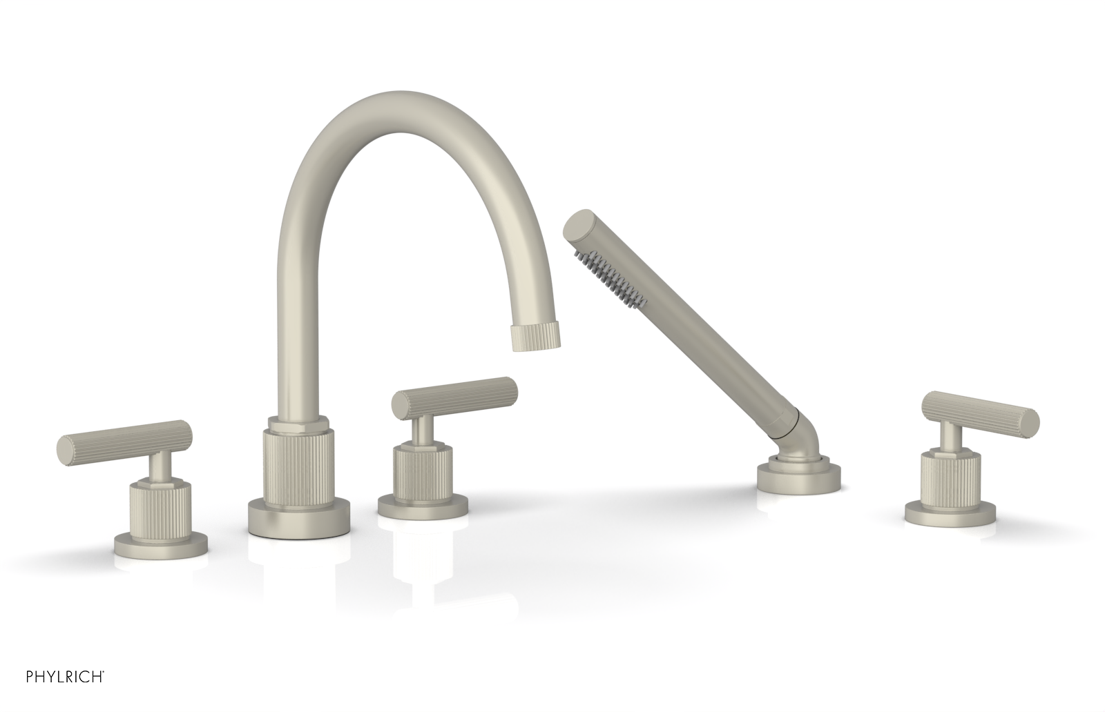 DUSTRIE - Deck Tub Set with Hand Shower - Lever Handles - Grooved 370-49