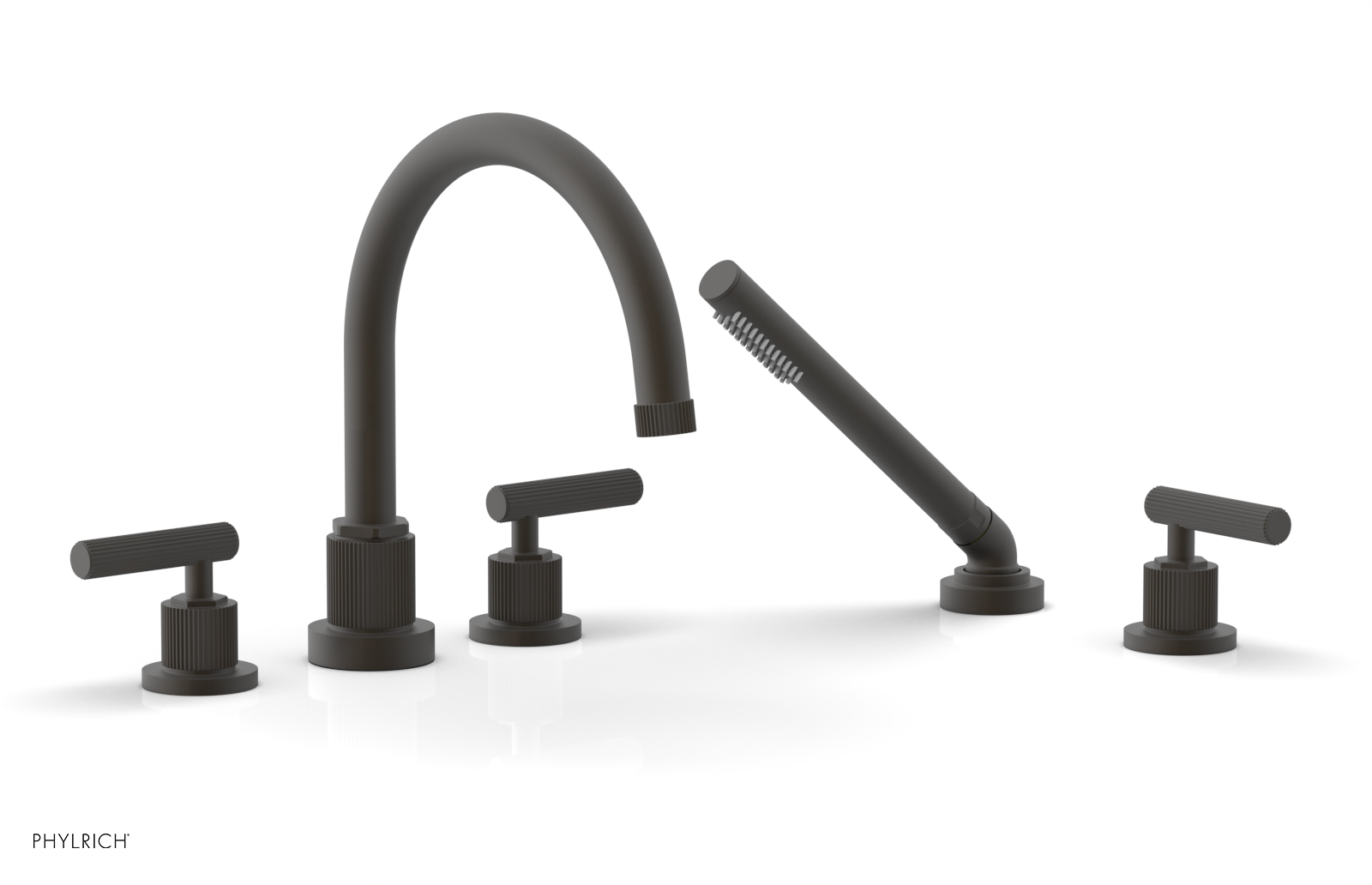 DUSTRIE - Deck Tub Set with Hand Shower - Lever Handles - Grooved 370-49