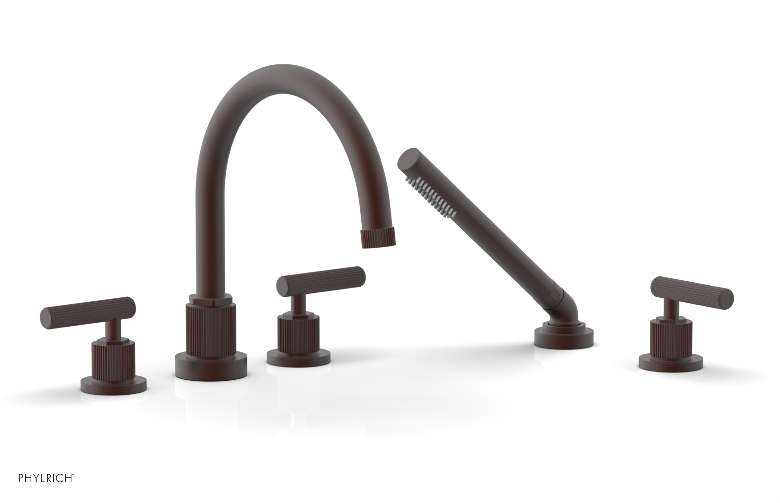 DUSTRIE - Deck Tub Set with Hand Shower - Lever Handles - Grooved 370-49