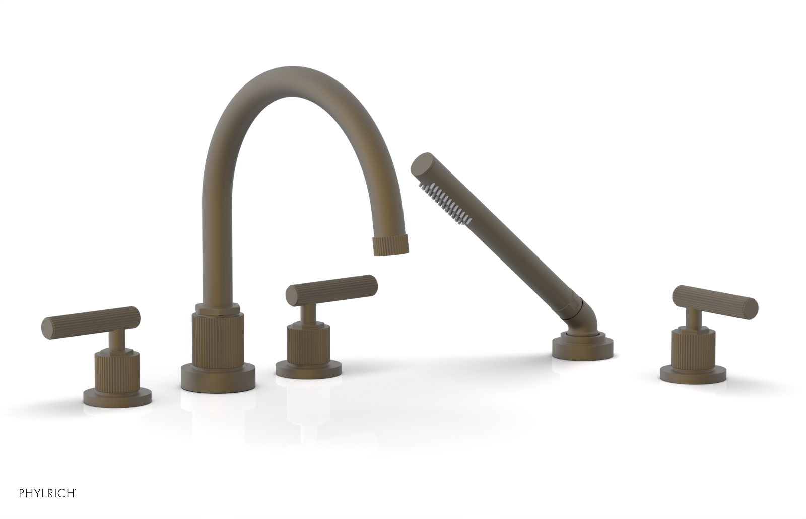 DUSTRIE - Deck Tub Set with Hand Shower - Lever Handles - Grooved 370-49