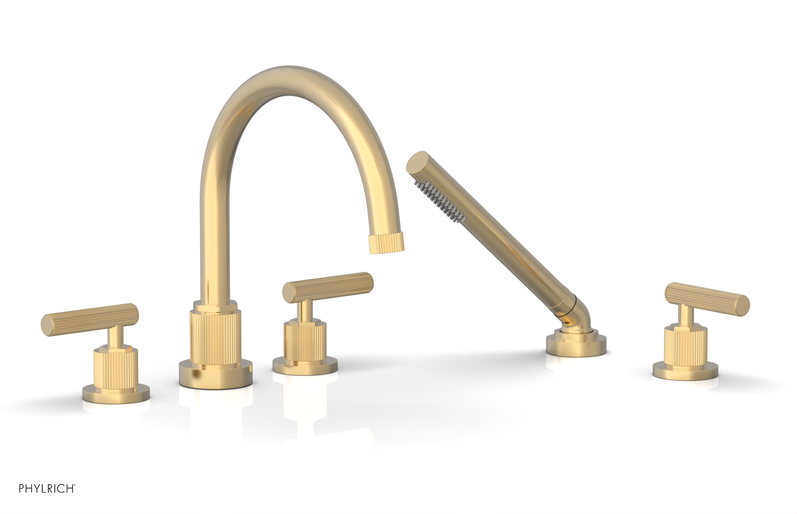 DUSTRIE - Deck Tub Set with Hand Shower - Lever Handles - Grooved 370-49