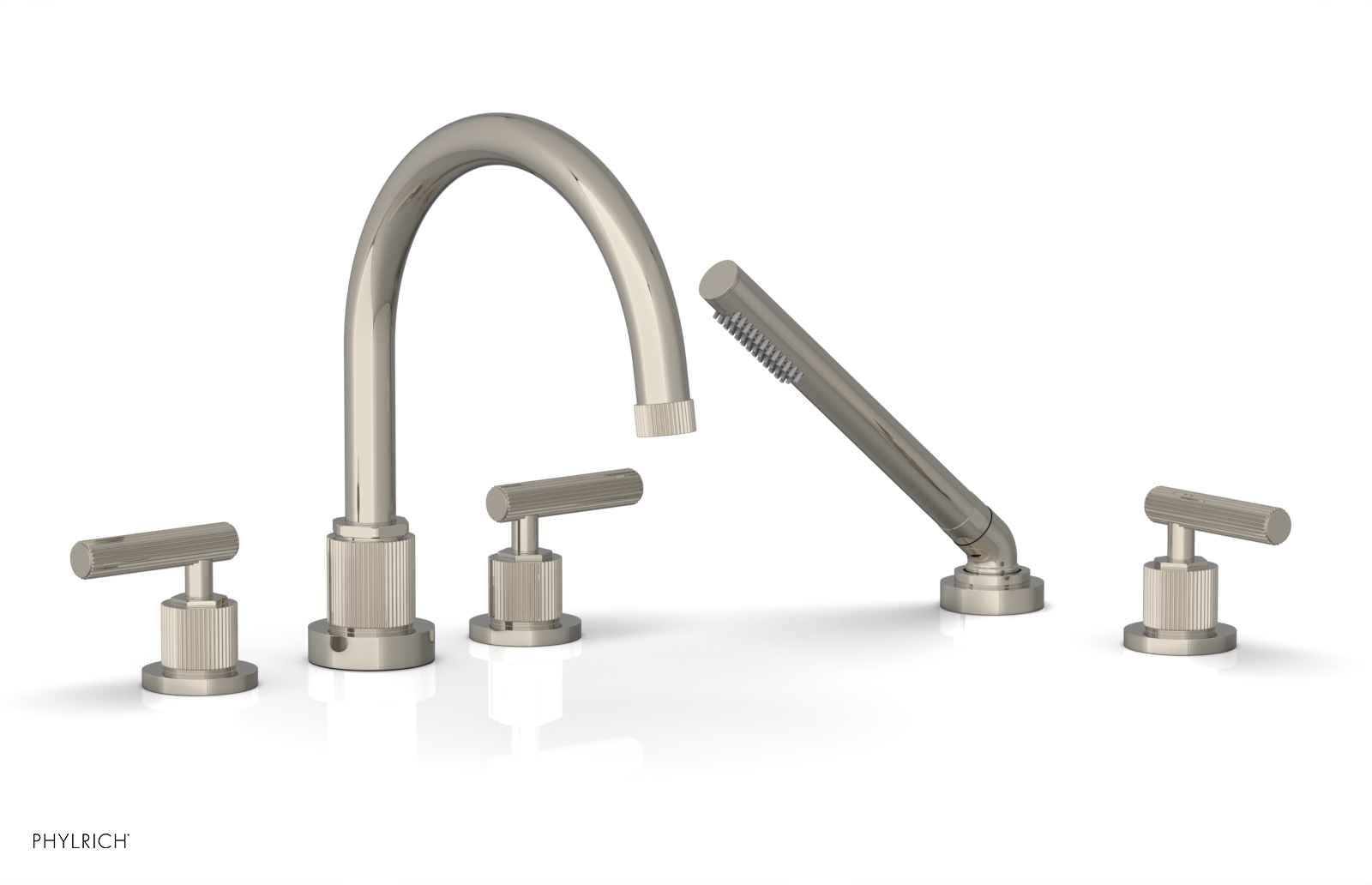 DUSTRIE - Deck Tub Set with Hand Shower - Lever Handles - Grooved 370-49