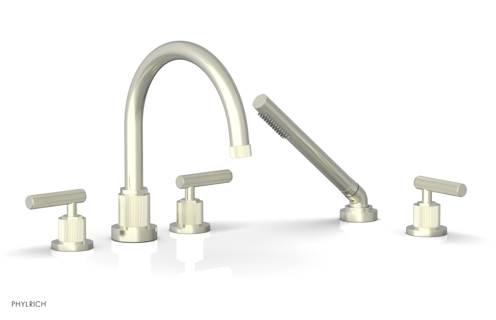 DUSTRIE - Deck Tub Set with Hand Shower - Lever Handles - Grooved 370-49