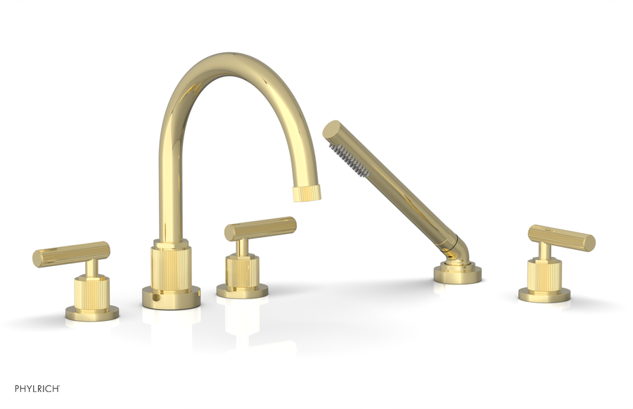 DUSTRIE - Deck Tub Set with Hand Shower - Lever Handles - Grooved 370-49