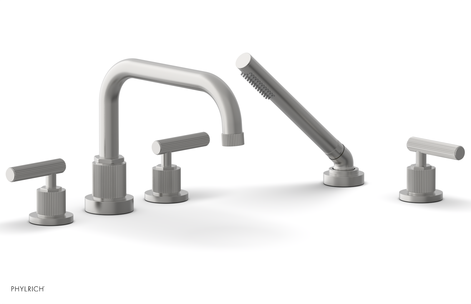 DUSTRIE - Deck Tub Set with Hand Shower - Lever Handles - Grooved 370-51