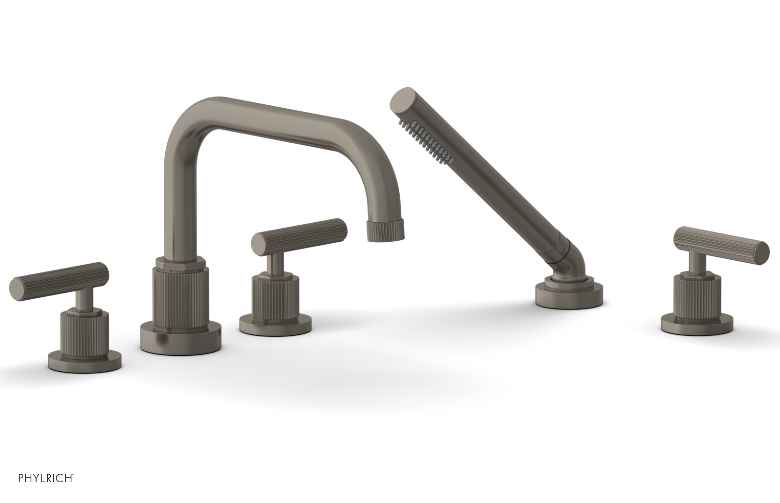 DUSTRIE - Deck Tub Set with Hand Shower - Lever Handles - Grooved 370-51