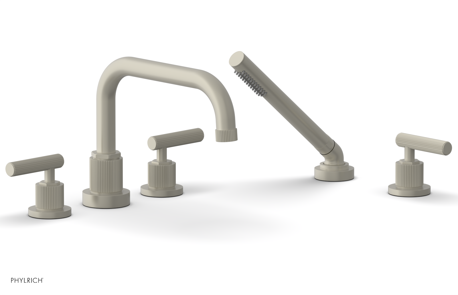 DUSTRIE - Deck Tub Set with Hand Shower - Lever Handles - Grooved 370-51