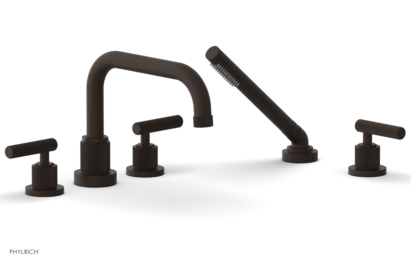 DUSTRIE - Deck Tub Set with Hand Shower - Lever Handles - Grooved 370-51