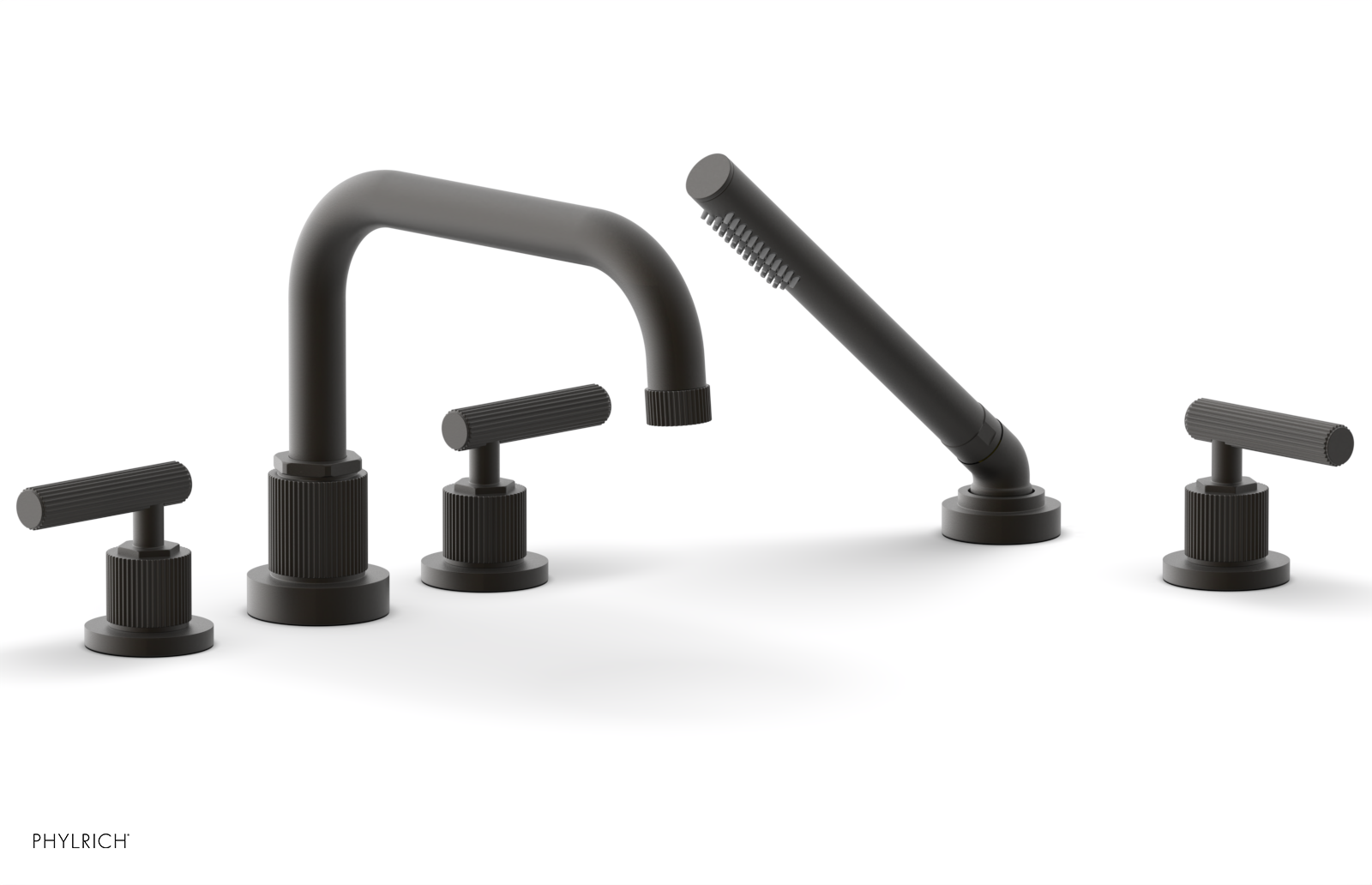 DUSTRIE - Deck Tub Set with Hand Shower - Lever Handles - Grooved 370-51