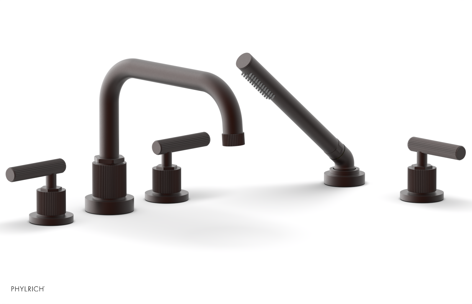 DUSTRIE - Deck Tub Set with Hand Shower - Lever Handles - Grooved 370-51