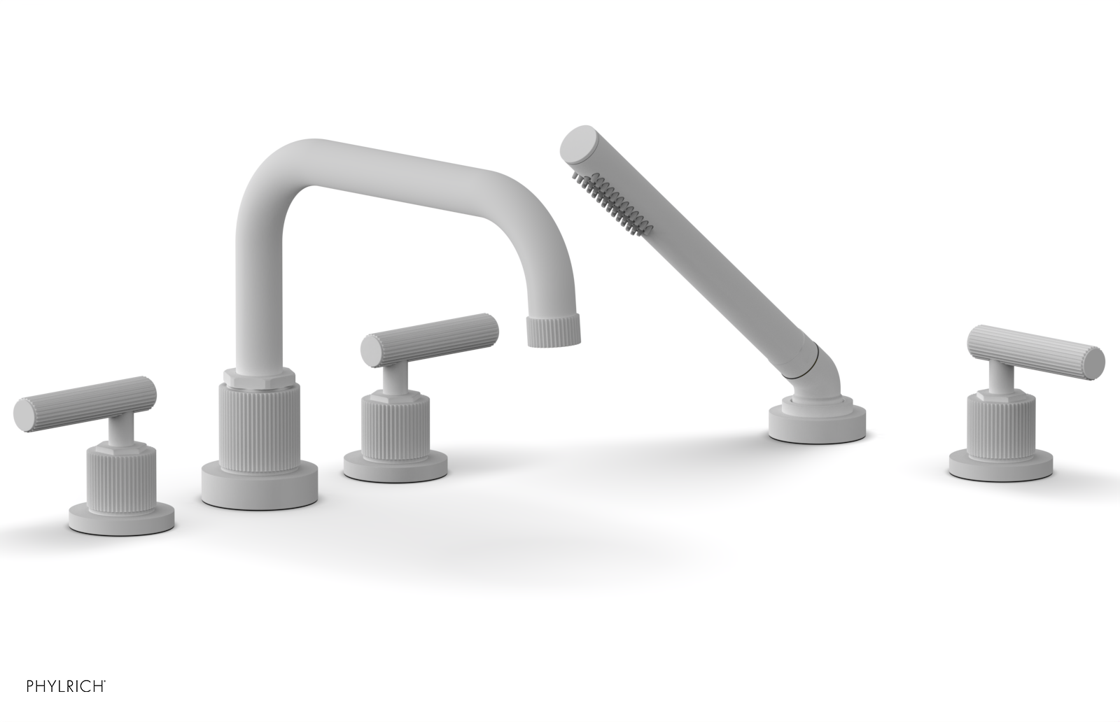 DUSTRIE - Deck Tub Set with Hand Shower - Lever Handles - Grooved 370-51