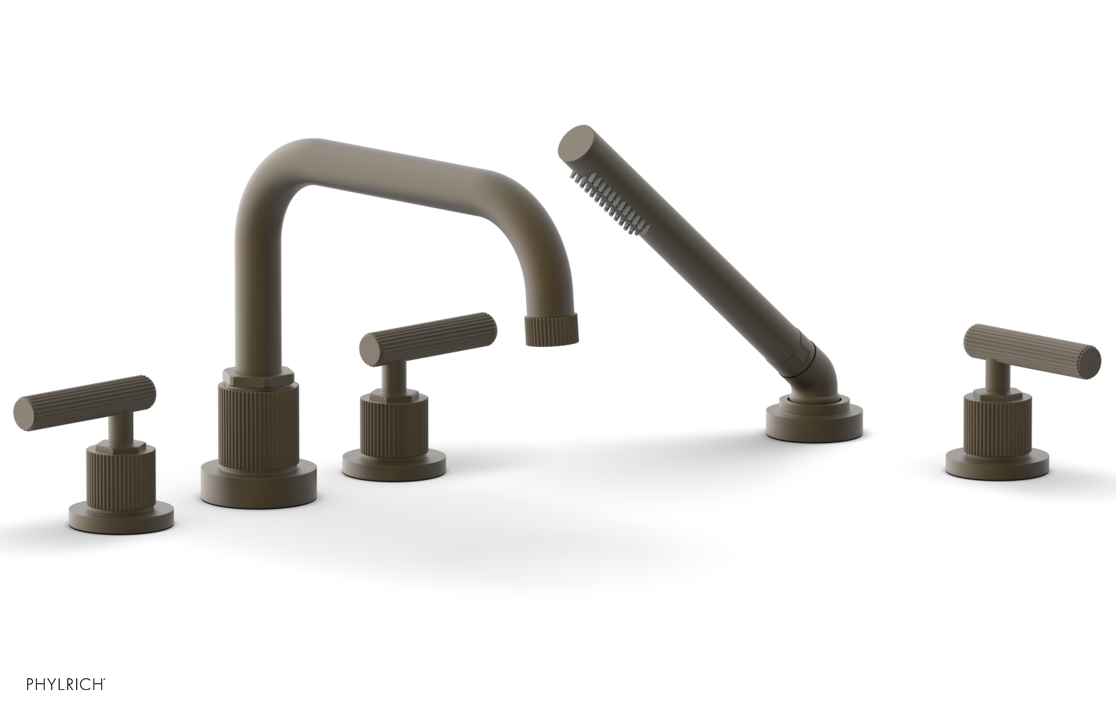 DUSTRIE - Deck Tub Set with Hand Shower - Lever Handles - Grooved 370-51