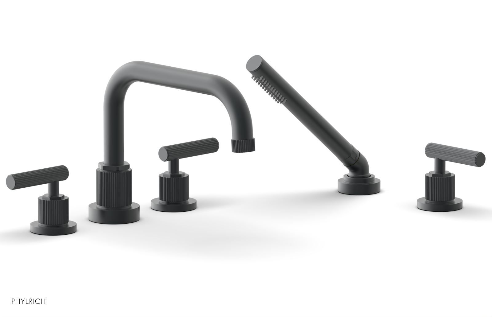 DUSTRIE - Deck Tub Set with Hand Shower - Lever Handles - Grooved 370-51