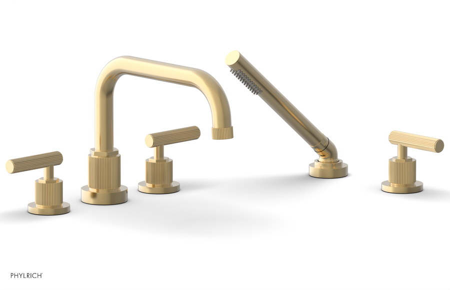 DUSTRIE - Deck Tub Set with Hand Shower - Lever Handles - Grooved 370-51