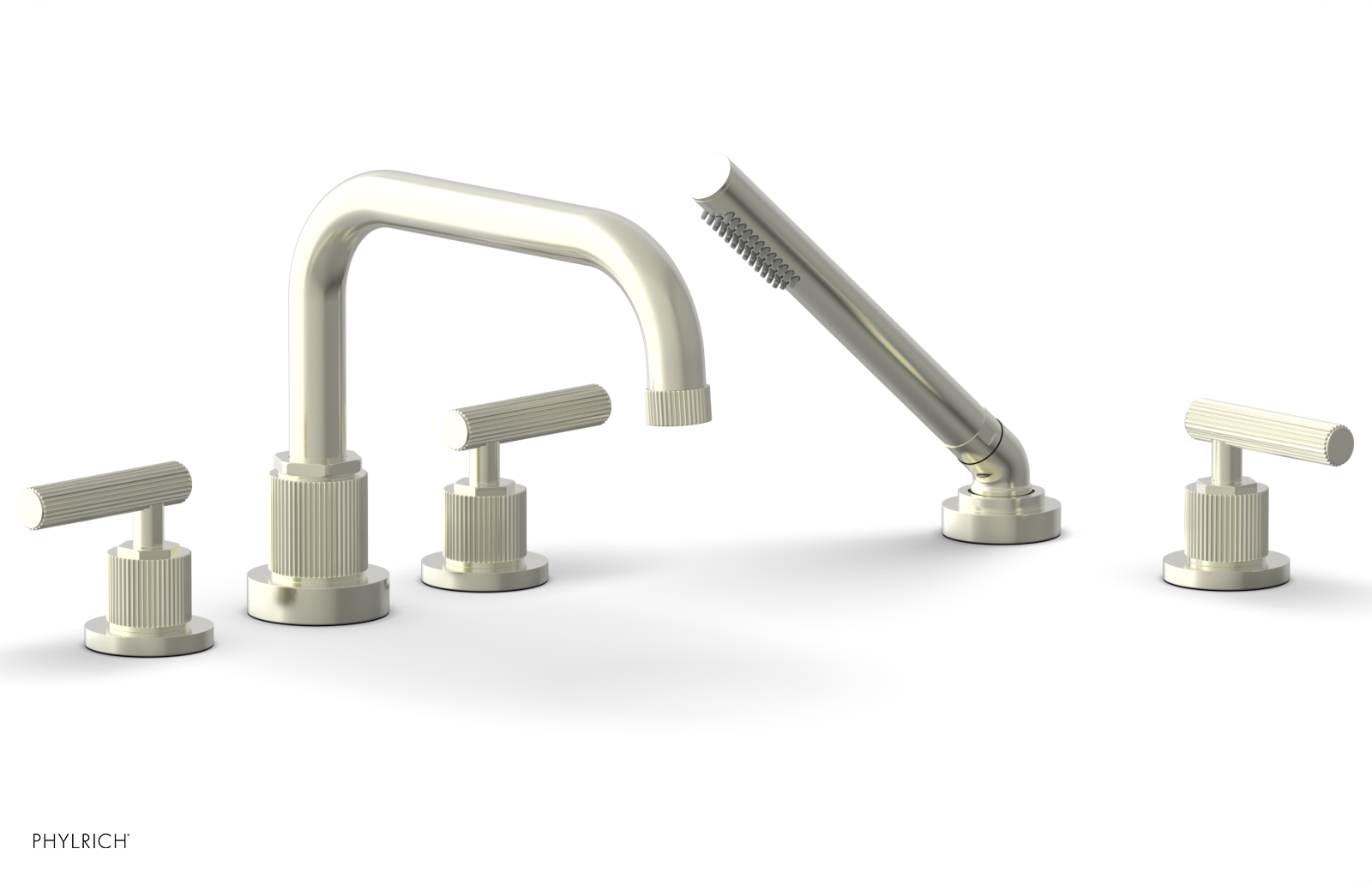 DUSTRIE - Deck Tub Set with Hand Shower - Lever Handles - Grooved 370-51