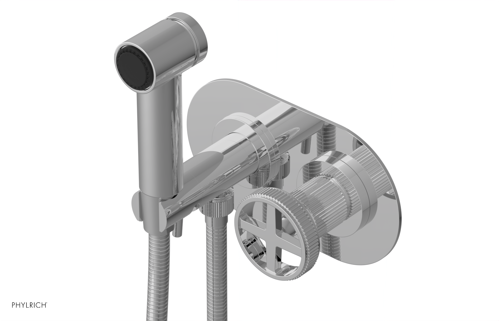 DUSTRIE - Wall Mounted Bidet - Cross Handle - Grooved 370-62