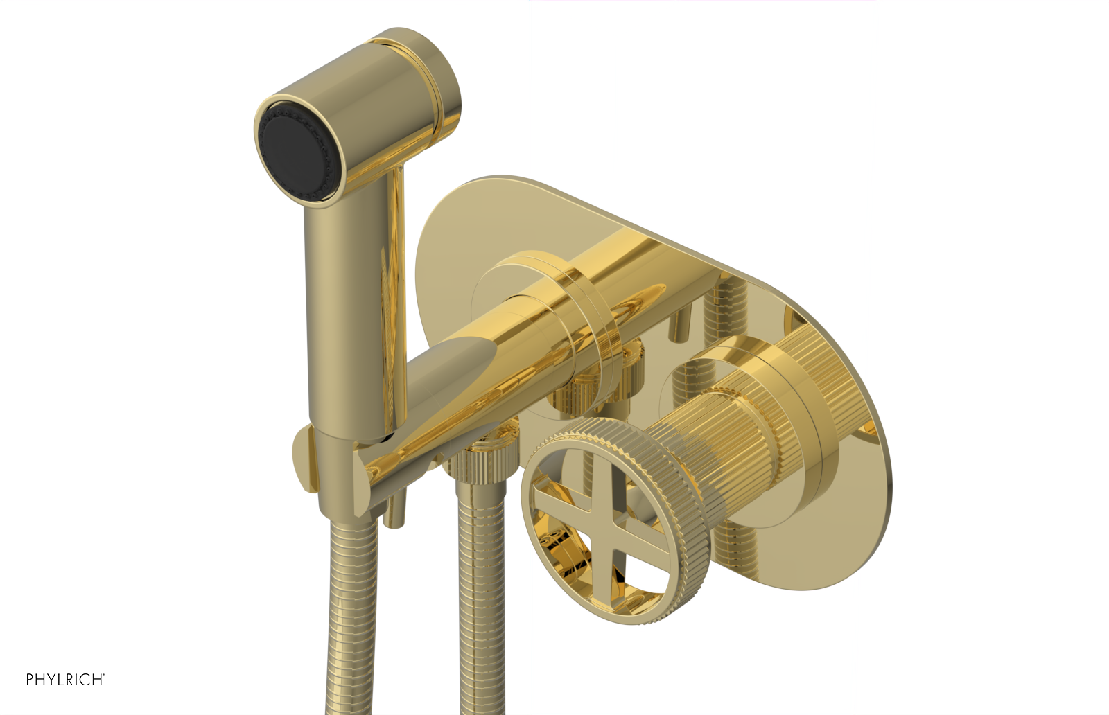 DUSTRIE - Wall Mounted Bidet - Cross Handle - Grooved 370-62